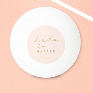 Roze Monogram Gold Script Persoonlijke naam Pingpongbal