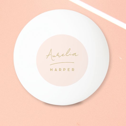 Roze Monogram Gold Script Persoonlijke naam Pingpongbal