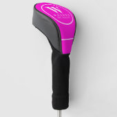 Roze Monogram Golf Naam Golfheadcover (Schuin)