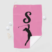 ROZE MONOGRAM GOLFHANDDOEK VOOR HAAR (Insitu)