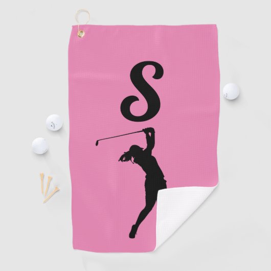 ROZE MONOGRAM GOLFHANDDOEK VOOR HAAR (Insitu)