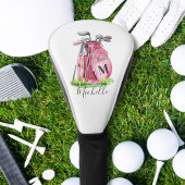 Roze monogram golfheadcover