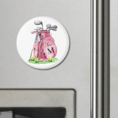 Roze Monogram golftas Magneet