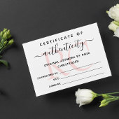 Roze monogram Groter certificaat van echtheid