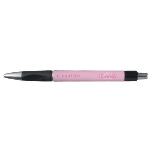 Roze monogram handtekening naam pen (Voorkant)