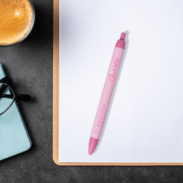 Roze monogram handtekening naam zwarte inkt pen