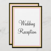 Roze Monogram Huwelijksreceptie Kaart (Voorkant / Achterkant)