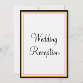 Roze Monogram Huwelijksreceptie Kaart