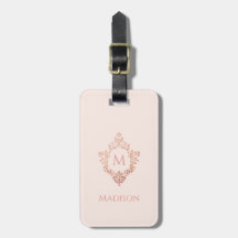 Roze monogram in wapenroosgoud elegant vintage