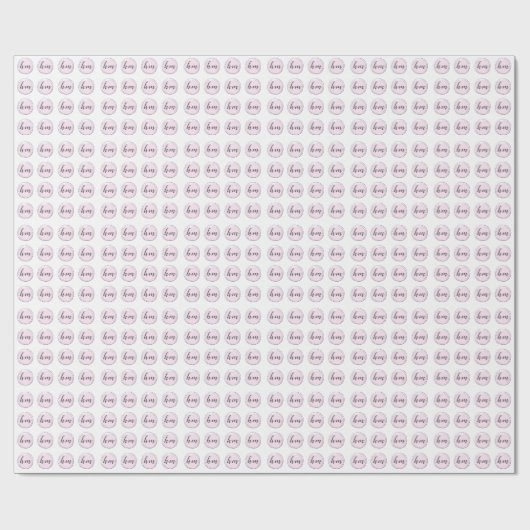 Roze monogram Initiaal Aangepaste Logo Cadeaupapier (Vlak)