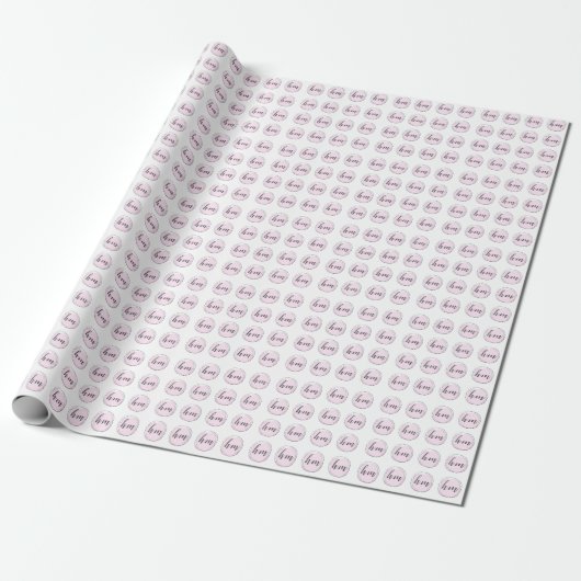 Roze monogram Initiaal Aangepaste Logo Cadeaupapier (Uitgerold)