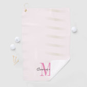 Roze monogram Initiaal en naam op maat Golfhanddoek (Insitu)