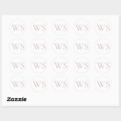 Roze Monogram Initiaal Enveloppe Zegellak Sticker (Vel)