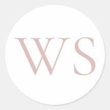 Roze Monogram Initiaal Enveloppe Zegellak Sticker