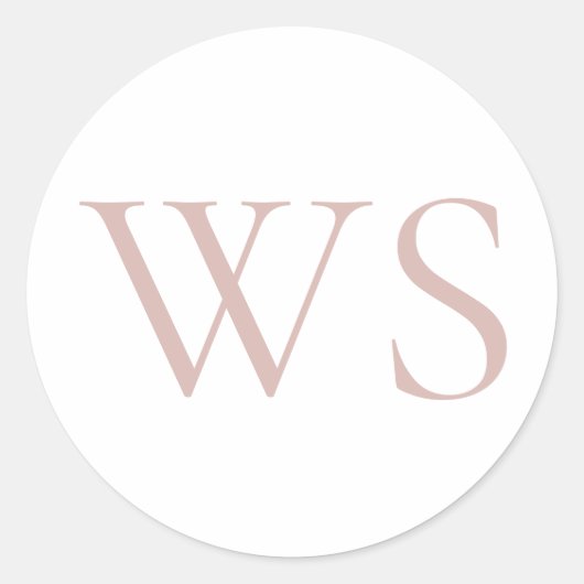 Roze Monogram Initiaal Enveloppe Zegellak Sticker (Voorkant)