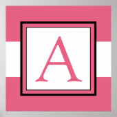 Roze monogram Initiaal Girl's Room Decor Poster (Voorkant)