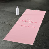 Roze monogram initiaal yogamat