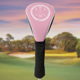 Roze Monogram Initialen Feminin Golfheadcover