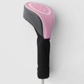 Roze Monogram Initialen met Vrouwelijke Uitstralin Golfheadcover (Schuin)