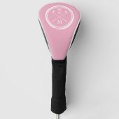 Roze Monogram Initialen met Vrouwelijke Uitstralin Golfheadcover (Voorkant)