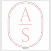 Roze Monogram Initialen Modern Eenvoudige Bagage Sticker (Vel)