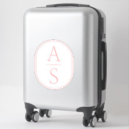 Roze Monogram Initialen Modern Eenvoudige Bagage Sticker