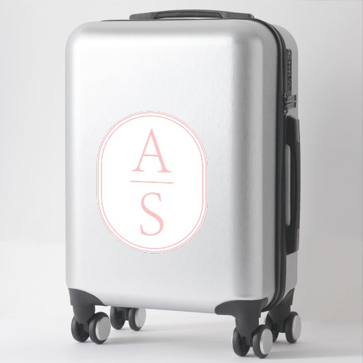 Roze Monogram Initialen Modern Eenvoudige Bagage Sticker (Koffer)