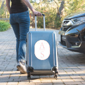 Roze Monogram Initialen Modern Eenvoudige Bagage Sticker (Koffer Insitu)