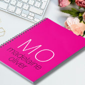 Roze Monogram Initialen Notitieboek Journal