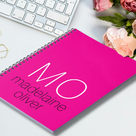 Roze Monogram Initialen Notitieboek Journal