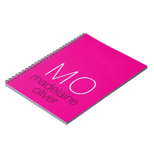 Roze Monogram Initialen Notitieboek Journal (Linkerzijde)
