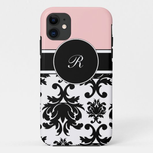 Roze Monogram iPhone 5 Hoesjes Vast (Achterkant)