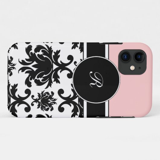 Roze Monogram iPhone 5 Hoesjes Vast (Achterkant (horizontaal))