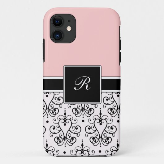Roze Monogram iPhone-cases Case-Mate iPhone Case (Achterkant)