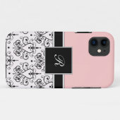 Roze Monogram iPhone-cases Case-Mate iPhone Case (Achterkant (horizontaal))