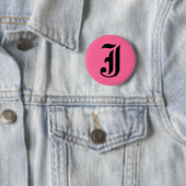 Roze Monogram J Ronde Button 5,7 Cm (In situ)
