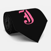 Roze Monogram J Stropdas (Opgerold)