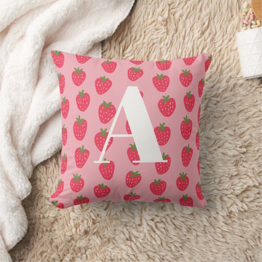 Roze monogram kinderkamer kussen (Deken)