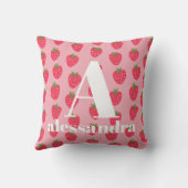 Roze monogram kinderkamer kussen (Achterkant)