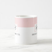 Roze Monogram Koffie Mok | Vrouwelijk Elegant Wit (Center)