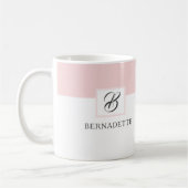 Roze Monogram Koffie Mok | Vrouwelijk Elegant Wit (Links)