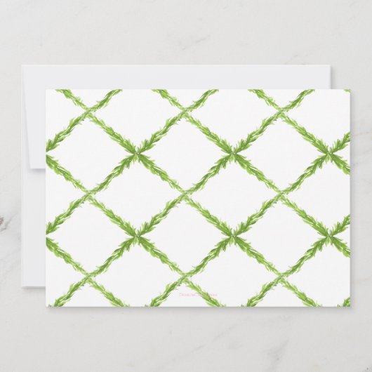 Roze Monogram Lemon Crest, aangepaste bedankkaart (Achterkant)