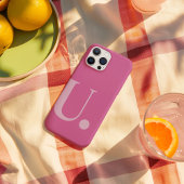 Roze Monogram Letter Eenvoudige kleur Minimalistis Case-Mate iPhone Case