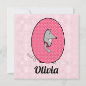 Roze Monogram Letter O Kind Birthday Party Kaart (Voorkant)