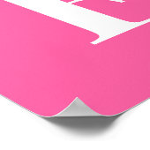 Roze Monogram Letter Poster | Gepersonaliseerde In (Hoek)