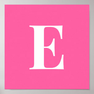 Roze Monogram Letter Poster   Gepersonaliseerde In