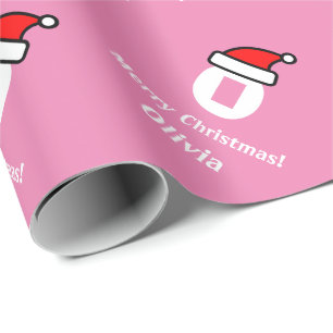 Roze monogram letter Versierd kerstpapier Cadeaupapier