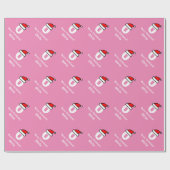 Roze monogram letter Vrolijk kerstinpakpapier Cadeaupapier (Vlak)