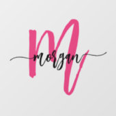 Roze Monogram Logo Zakelijk Bedrijfs- Raamsticker (Vel)