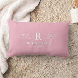 Roze monogram lumbaal kussen